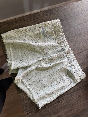 Studded Light Denim Shorts - Women's Casual Summer Short